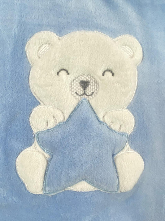 سالوبيت شتوي قطيفه مكون من قطعتين رسمة دب ونجمه 🩷❤️