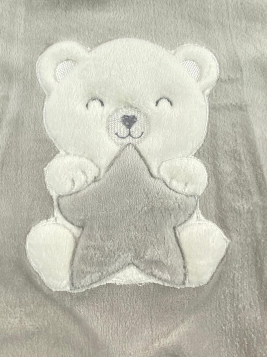 سالوبيت شتوي قطيفه مكون من قطعتين رسمة دب ونجمه 🩷❤️