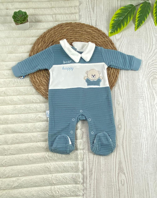 سالوبيت شتوي قطيفه اولادي وبناتي مبطن من الداخل bear happy 🩷❤️