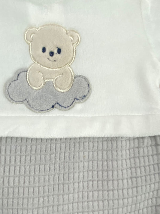 سالوبيت شتوي قطيفه اولادي وبناتي مبطن من الداخل رسمة دب 🩷❤️