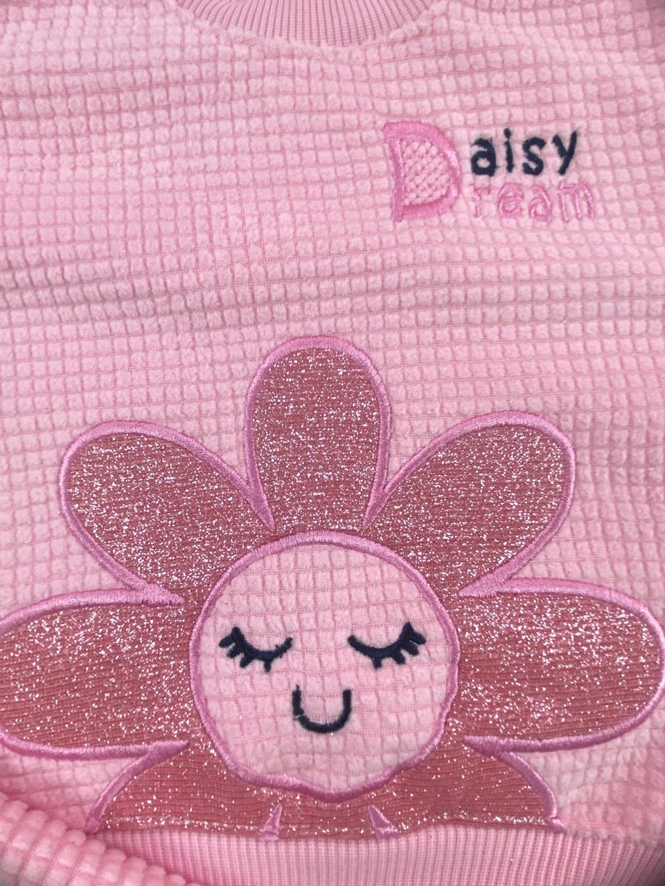 طقم بناتي شتوي خامه قطيفه مكون من قطعتين مبطن من الداخل رسمة وردة🤍🤍