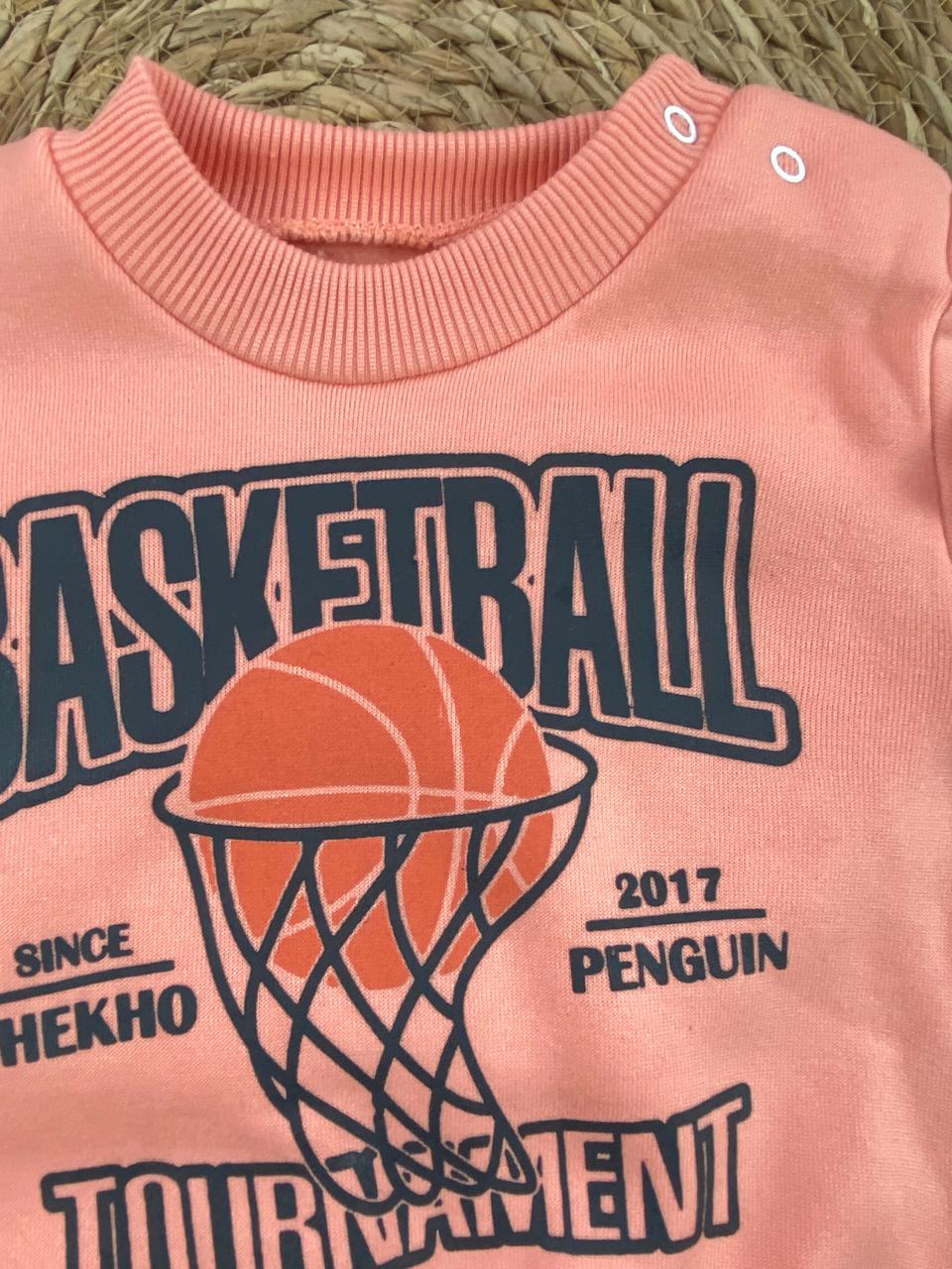 طقم اولادي وبناتي شتوي خامه ميلتون مكون من قطعتين basket ball❤️🤍