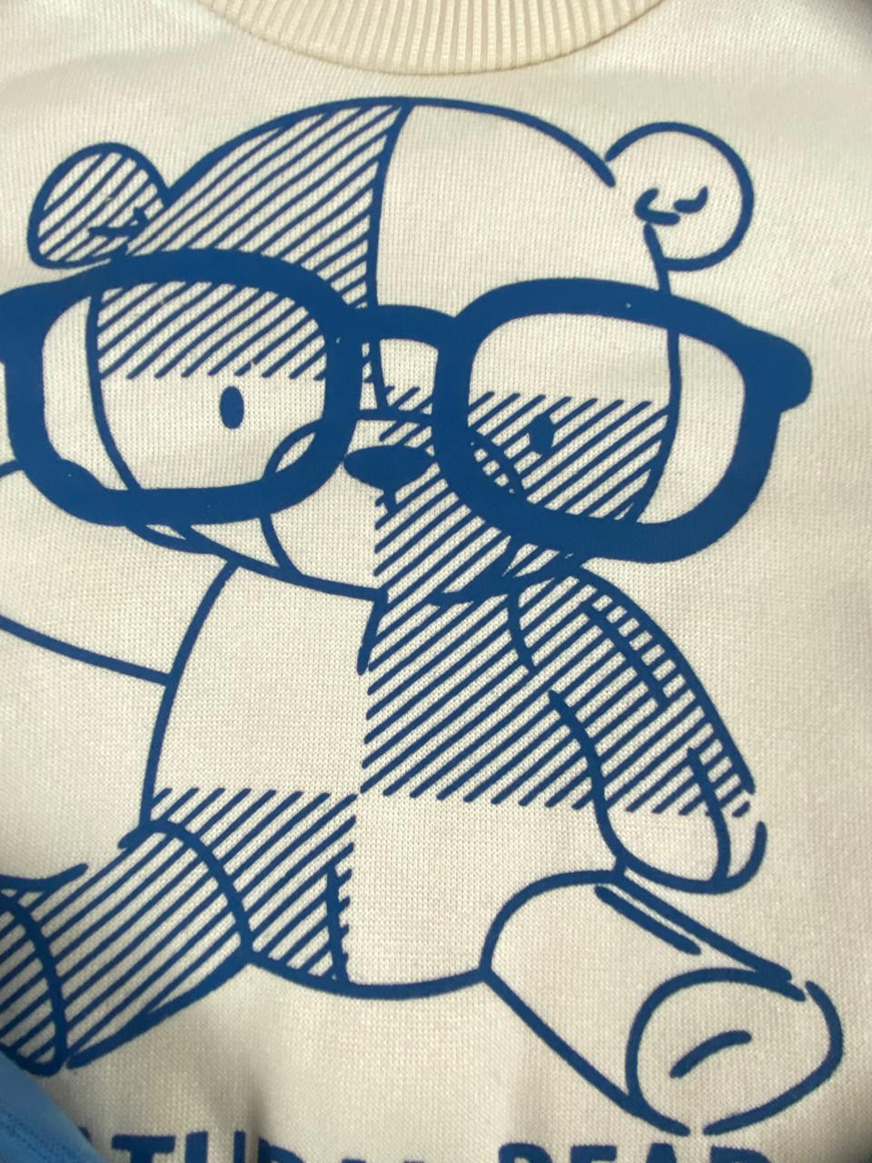 طقم اولادي وبناتي شتوي خامه ميلتون مكون من قطعتين رسمة نضارة ❤️🤍