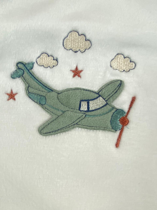 بيجامه اولادي و بناتي شتوي قطيفه مبطنه من الداخل ف مكون من قطعتين رسمة طياره🤍🩷