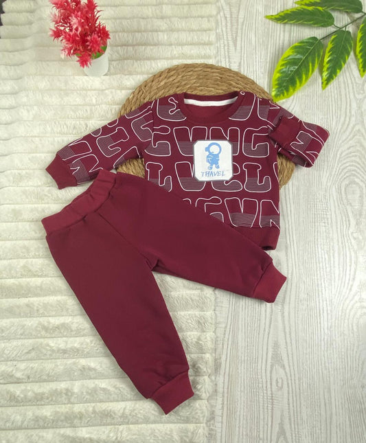 طقم شتوي ميلتون اولادي وبناتي مكون من قطعتين مبطن من الداخل travel🩷🤍