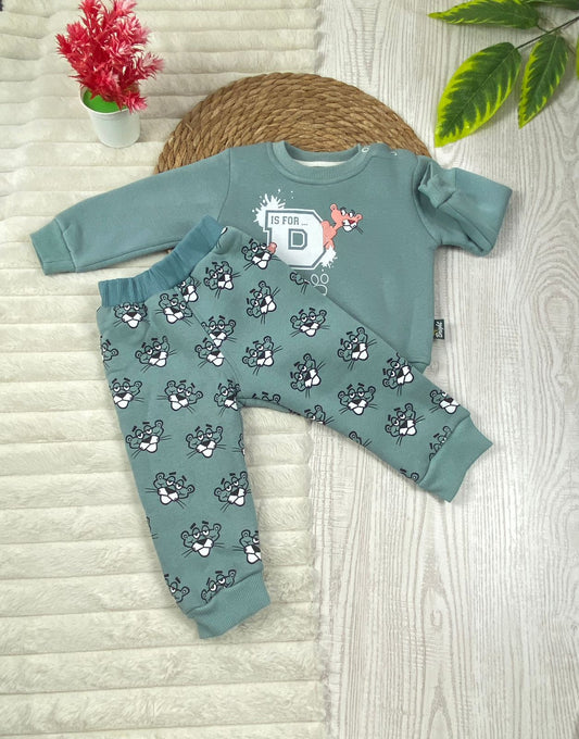 طقم شتوي ميلتون بناتي مكون من قطعتين مبطن من الداخل pink panther🩷🤍