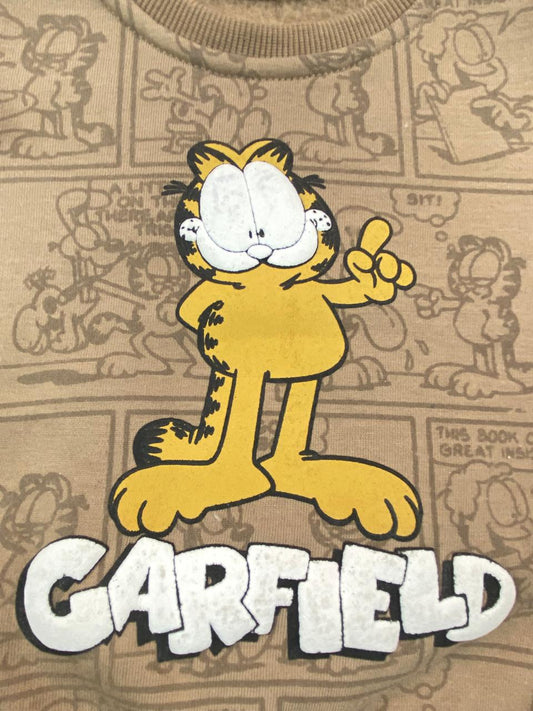 طقم اولادي و بناتي شتوي خامه ميلتون مكون من قطعتين مبطن من الداخل GARFIELD❤️🤍