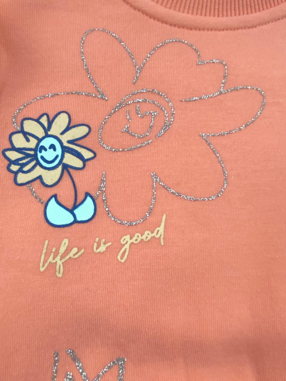 طقم اولادي بناتي شتوي خامه ميلتون مكون من قطعتين مبطن من الداخل رسمة ورد❤️🤍