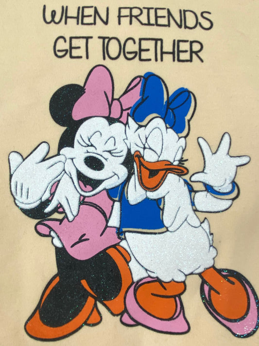 طقم بناتي شتوي خامه ميلتون مكون من قطعتين مبطن من الداخل رسمة ميني وبطوط❤️🤍