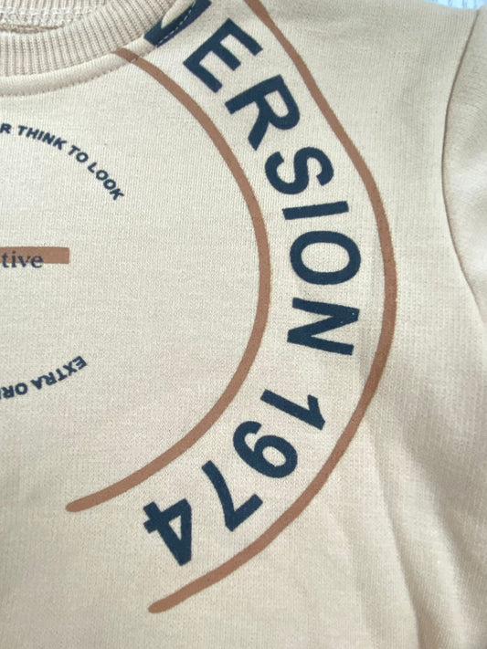 طقم اولادي شتوي خامه ميلتون مبطنه من الداخل مكون من قطعتين version 1974  🤍🤍