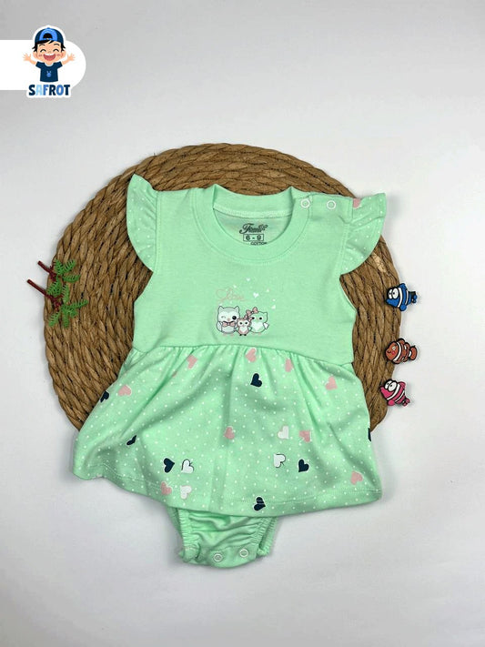 طقم بناتي صيفي خامه قطن رسمة قلوب ❤️❤️