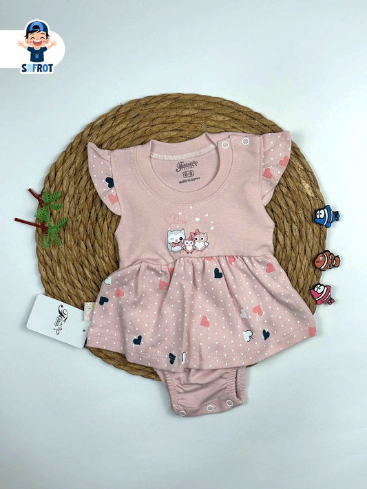 طقم بناتي صيفي خامه قطن رسمة قلوب ❤️❤️