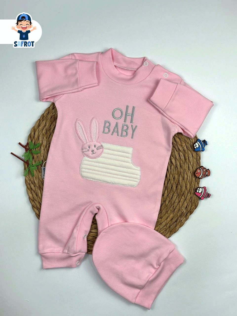 سالوبيت اولادي وبناتي قطن 100% خريفي مكون من قطعتين رسمة oh baby 🤍🩷