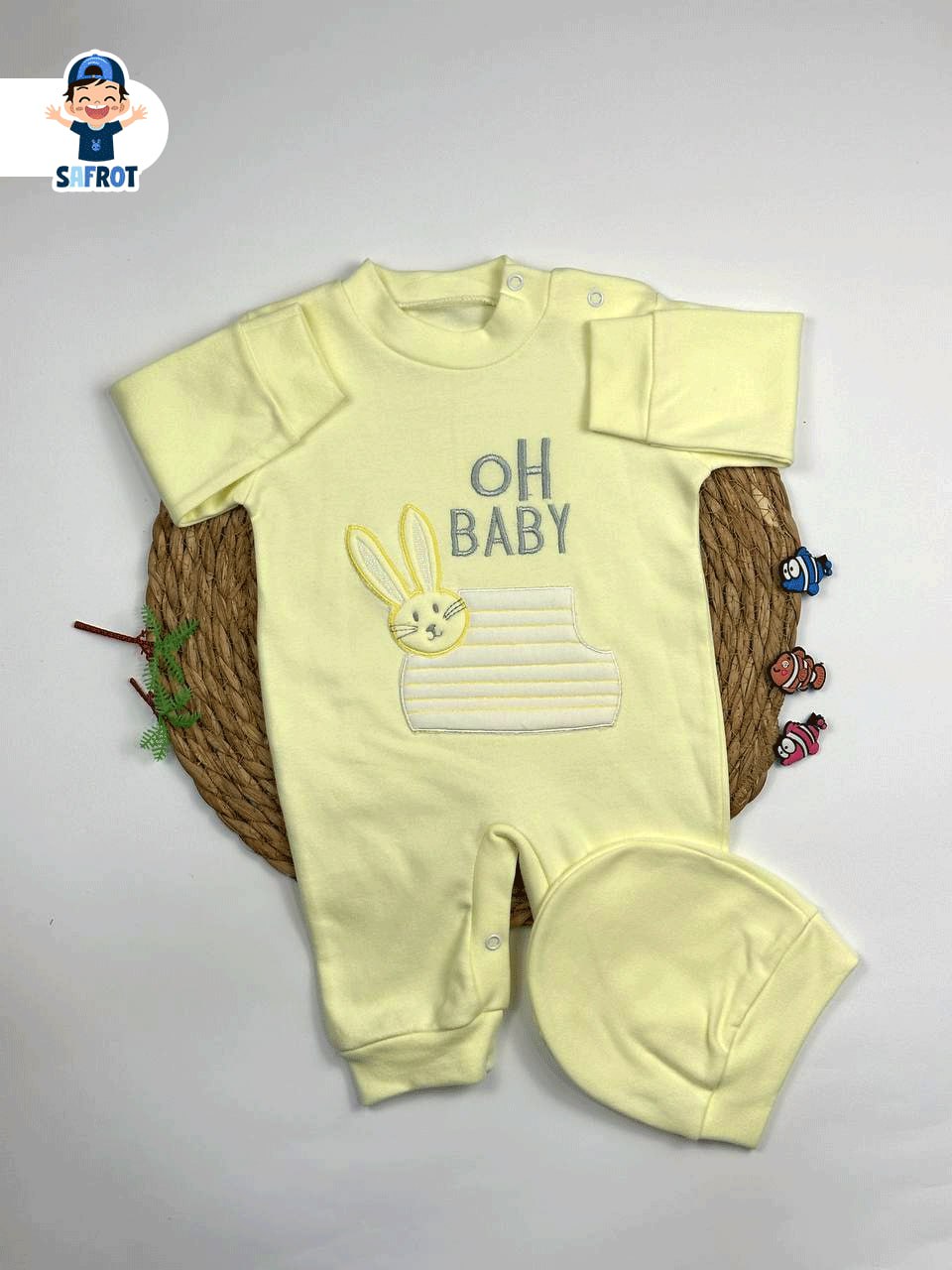سالوبيت اولادي وبناتي قطن 100% خريفي مكون من قطعتين رسمة oh baby 🤍🩷