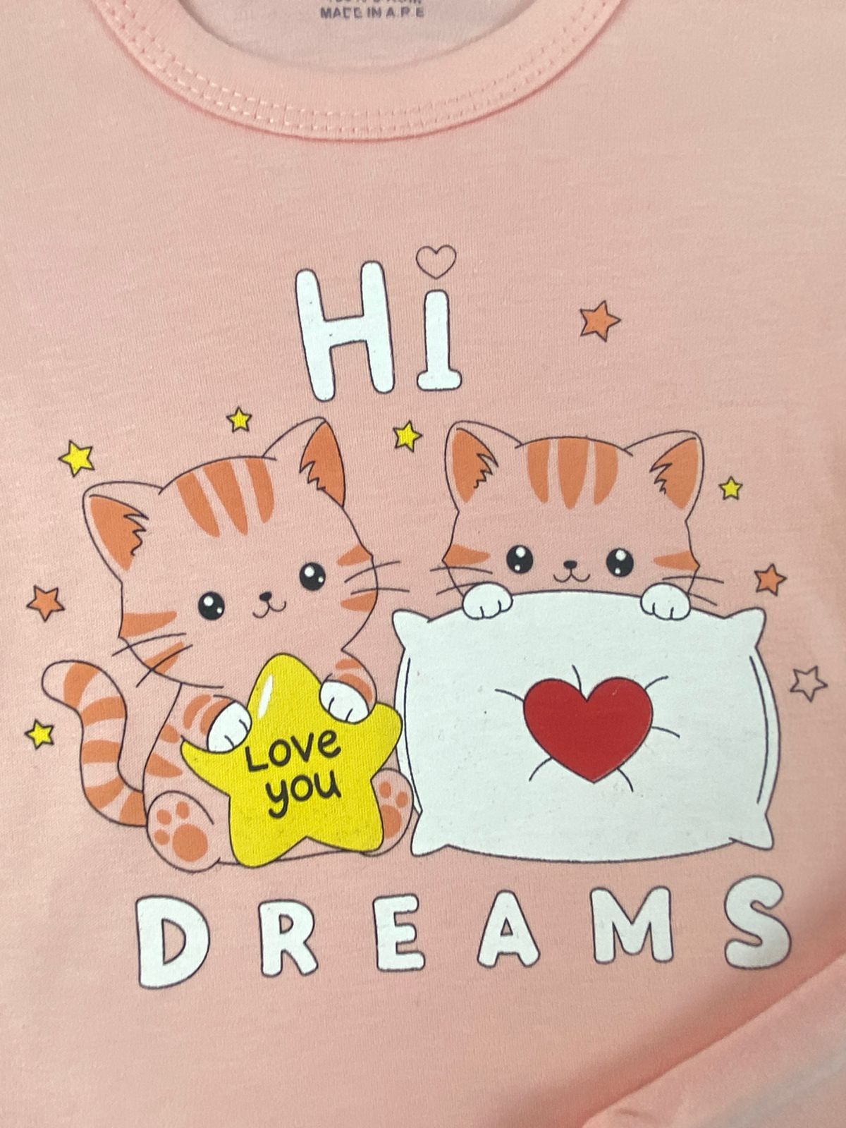 بيجامه صيفي بناتي قطن 100% مكون من قطعتين  hi dream 🤍😍