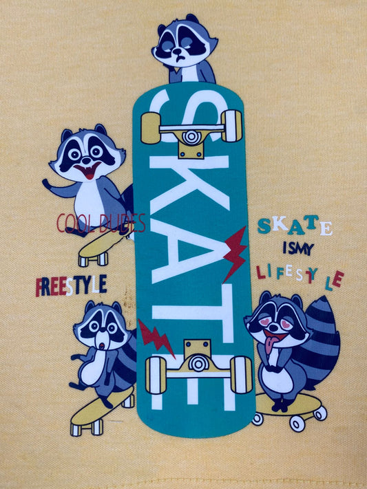 بيجامه صيفي اولادي قطن مكون من قطعتين  skate 🤍😍