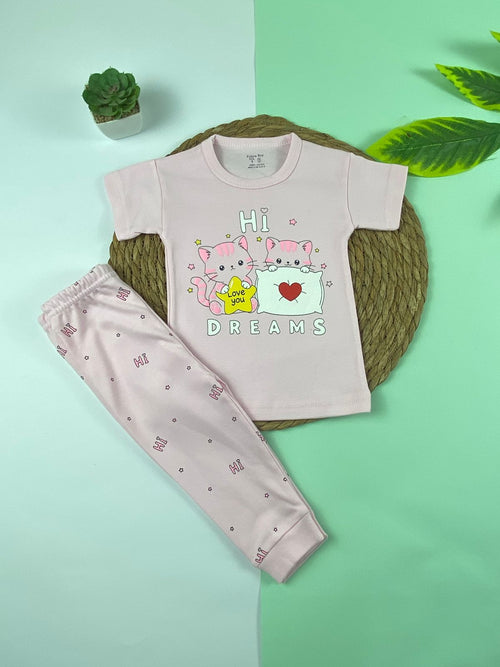 بيجامه بناتي قطن 100% مكون من قطعتين  hi dream 🤍😍
