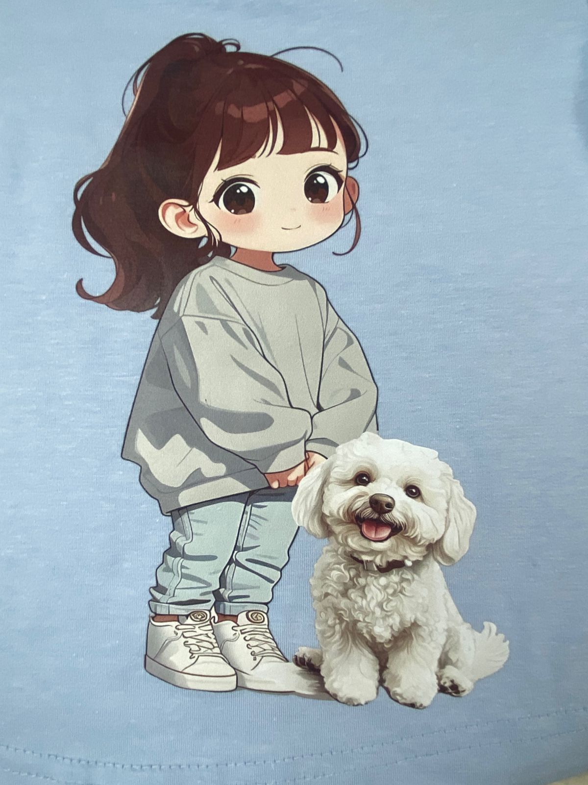بيجامه صيفي  بناتي قطن100 %  مكون من قطعتين رسمة بنت وكلب   ❤️❤️❤️