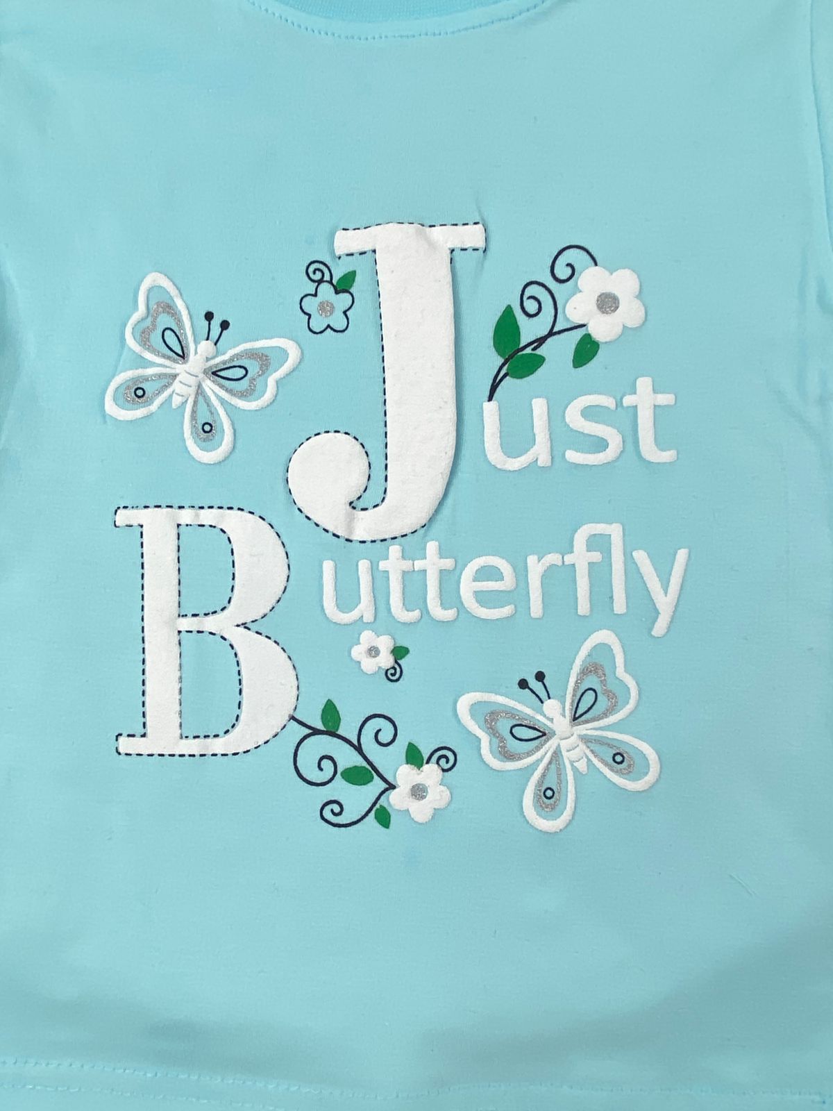 بيجامه بناتي قطن 100% مكون من قطعتين just butterfly🤍😍