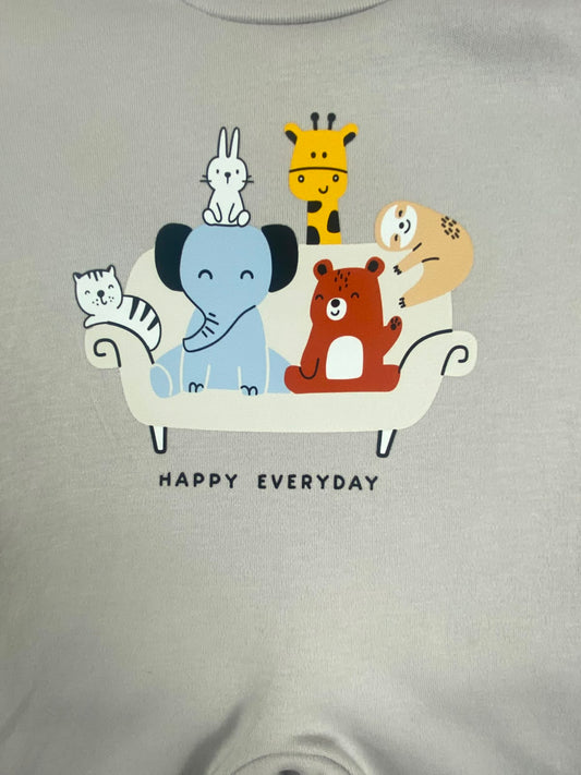 سالوبيت اولادي وبناتي مطبوع قطن 100% خريفي مكون من قطعتين happy every day😍❤️