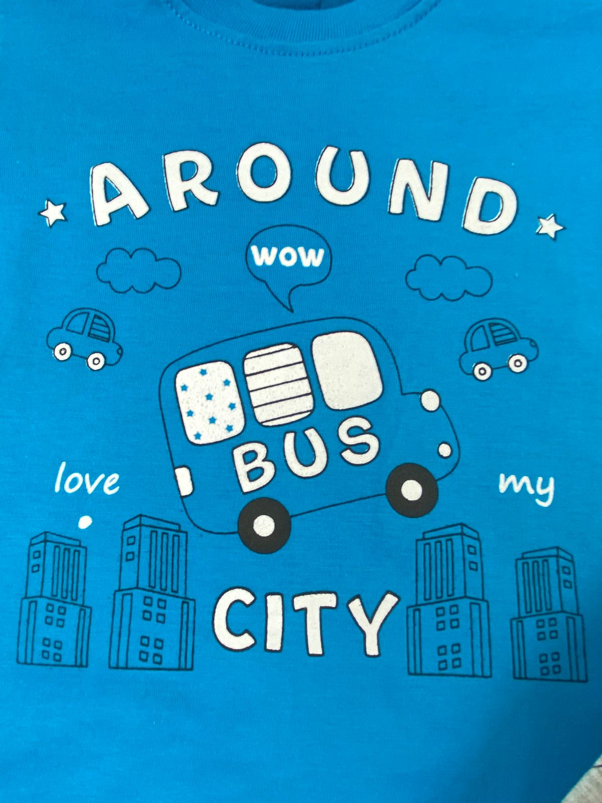 بيجامه اولادي قطن 100% مكون من قطعتين bus city🤍😍