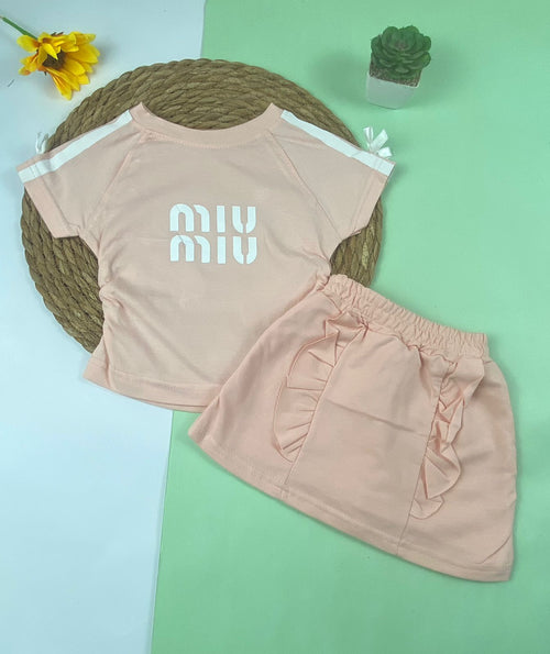 بيجامه بناتي قطن100 %  مكون من قطعتين miu miu🤍😍