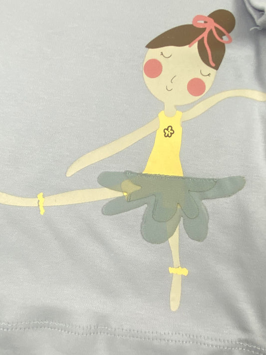 بيجامه بناتي  خريفي من فاني باني مكون من قطعتين قطن 100% ballerina🤍🩷
