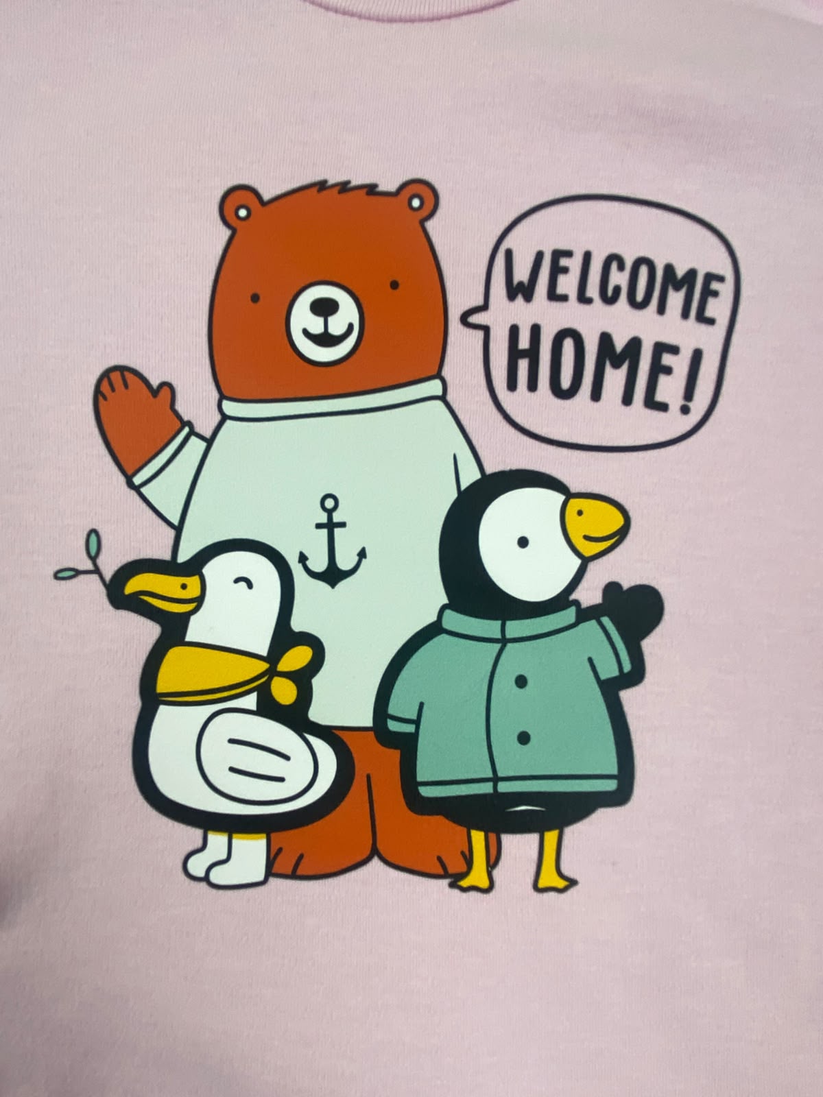 سالوبيت اولادي وبناتي مطبوع قطن 100% خريفي مكون من قطعتين welcome home😍❤️
