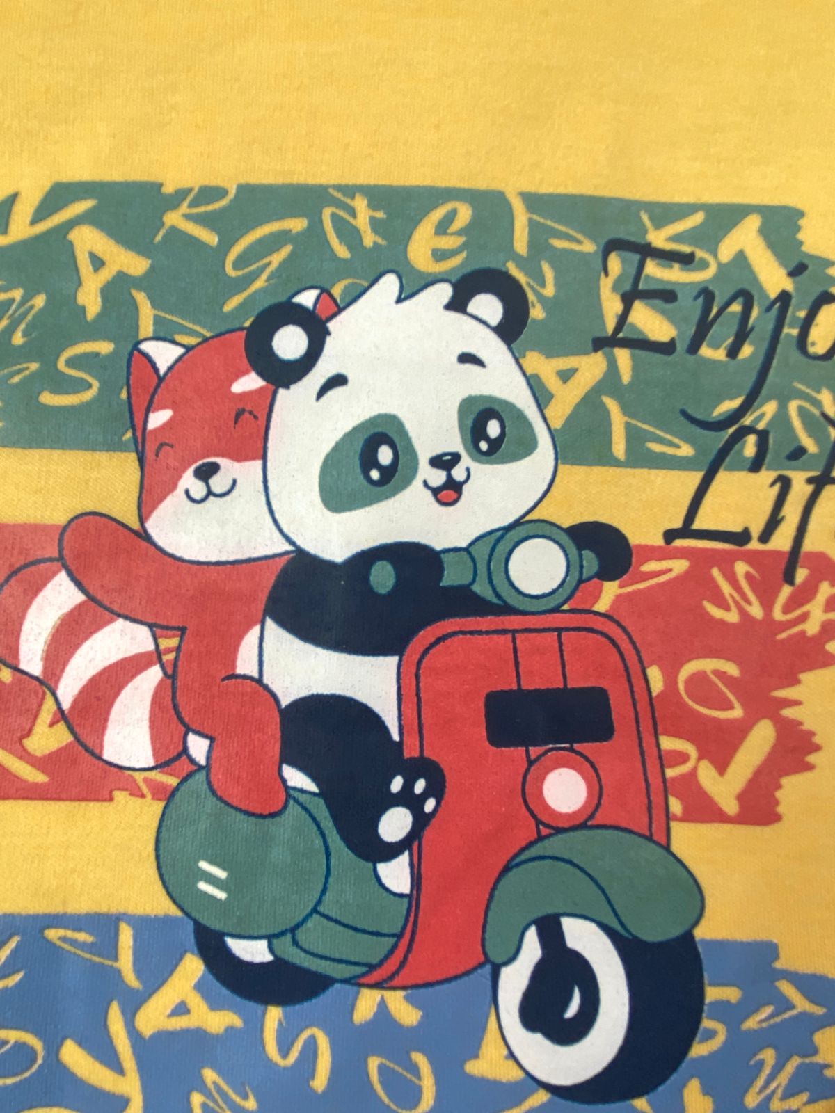 بيجامه اولادي  قطن 100% مكون من قطعتين  panda🤍😍
