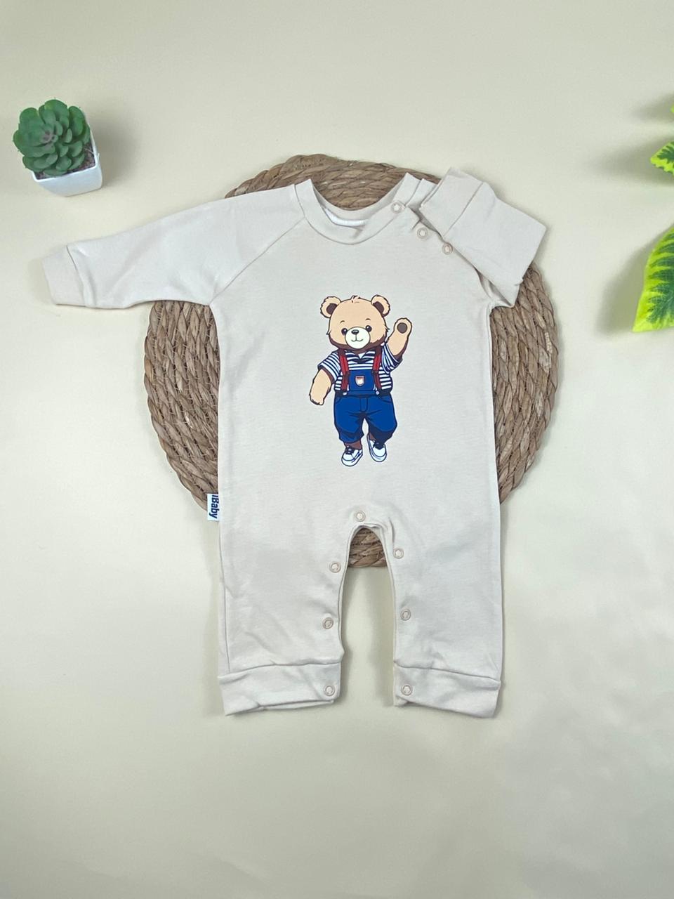سالوبيت اولادي وبناتي , قطن 100% خريفي رسمة دب   😍🤍