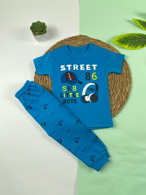 بيجامه اولادي قطن 100% مكون من قطعتين street 🤍😍