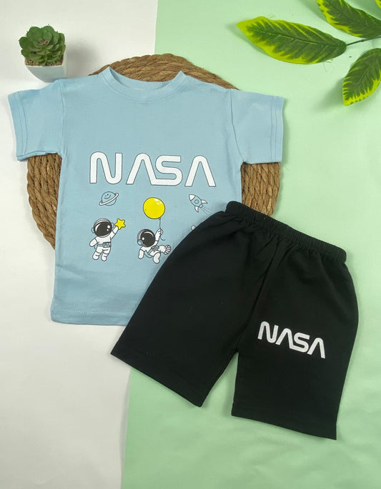 بيجامه صيفي اولادي قطن 100% مكون من قطعتين NASA🤍😍