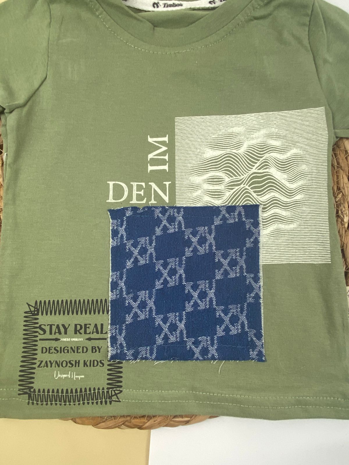 بيجامه صيفي اولادي  قطن100 %  مكون من قطعتين denim🤍😍