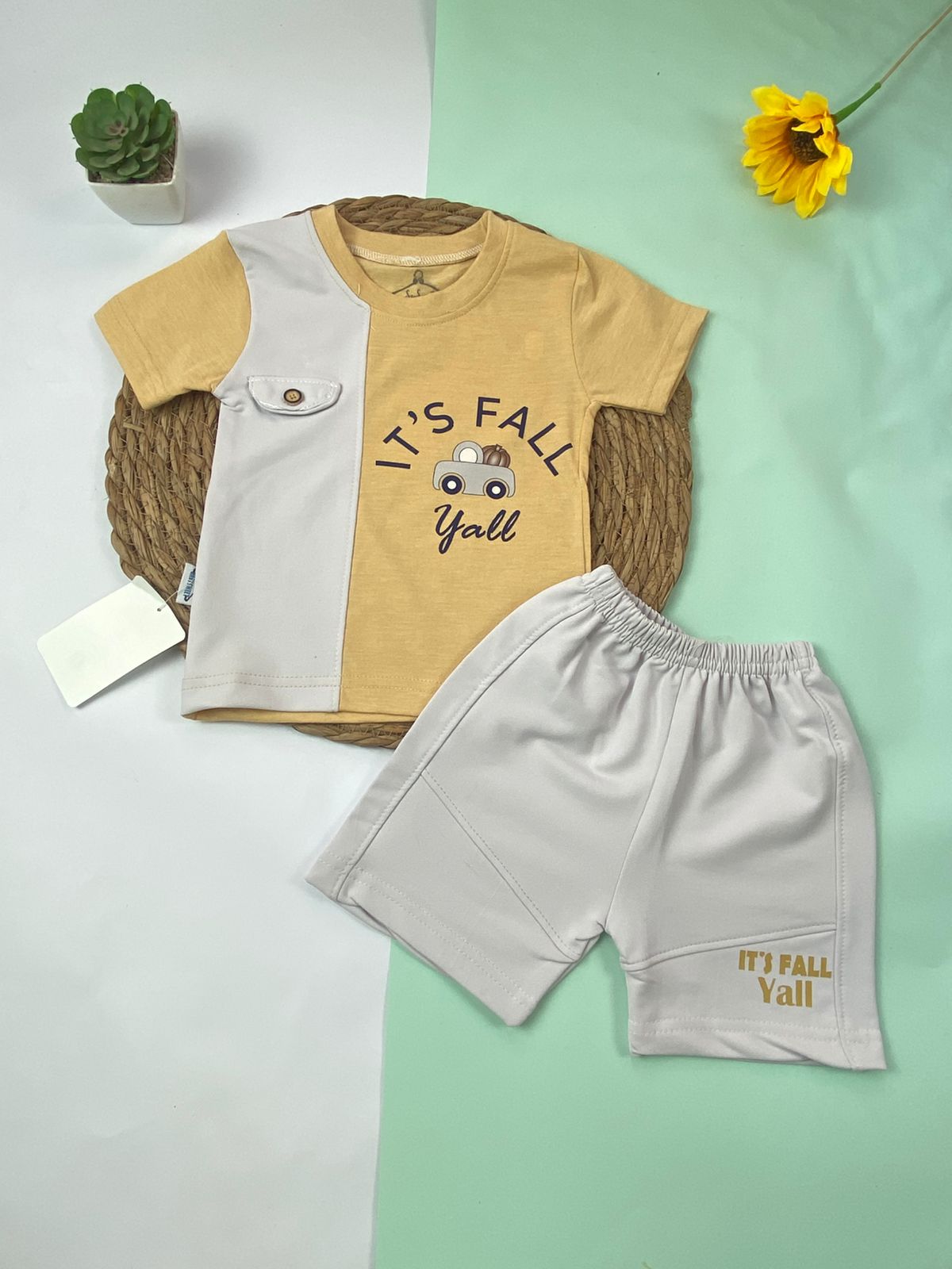 بيجامه اولادي  قطن 100% مكون من قطعتين  its fall yall🤍😍