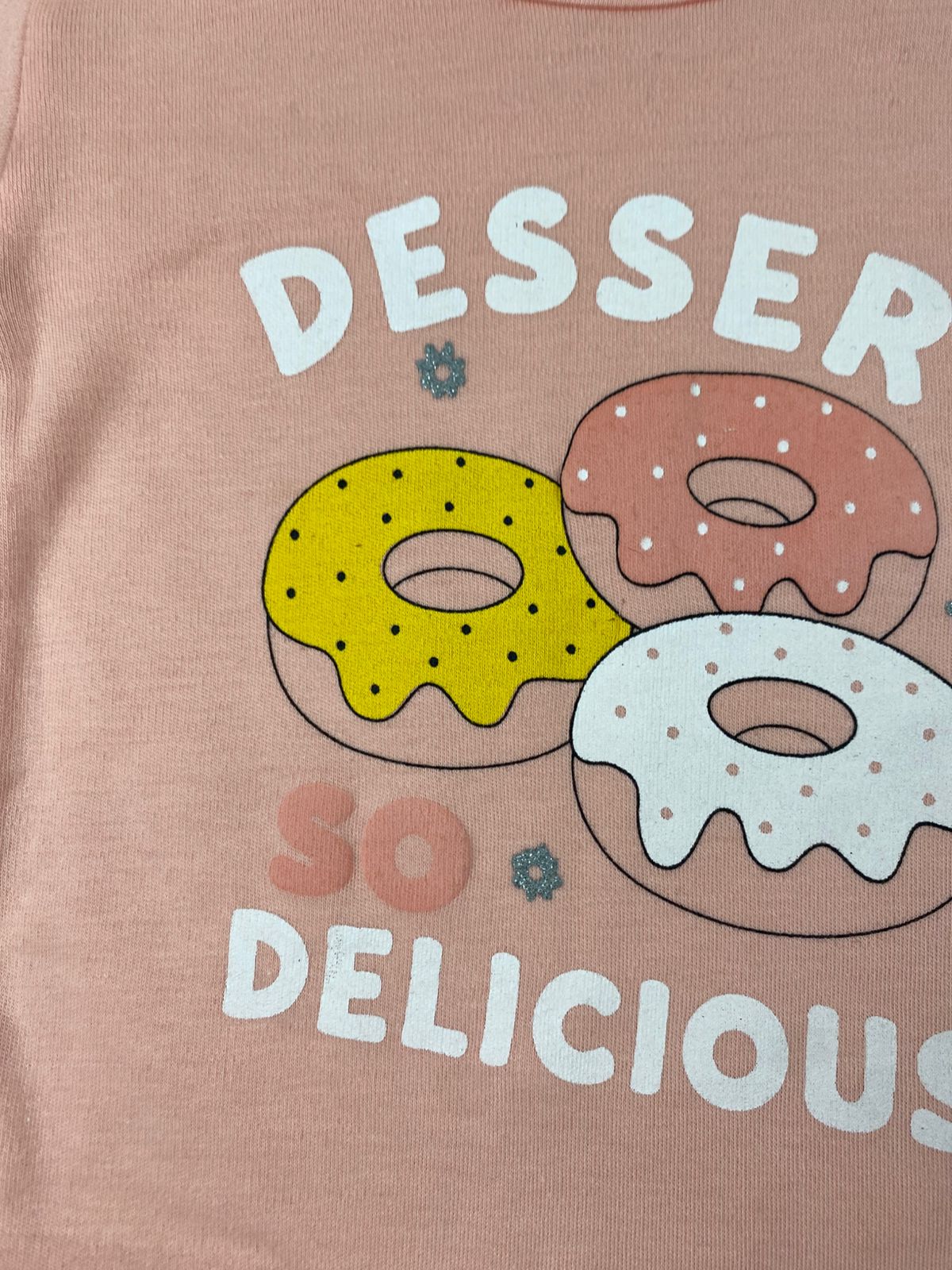 بيجامه صيفي بناتي قطن 100% مكون من قطعتين dessert🤍😍