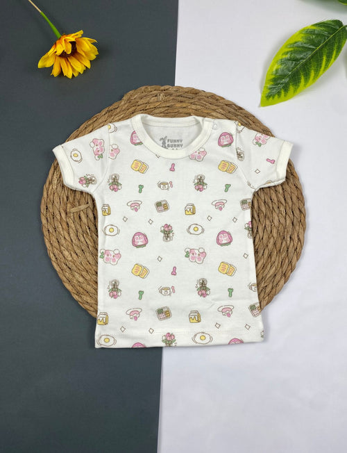 فانله نص كم مطبوع اولادي وبناتي قطن 100% ماركة فاني باني ❤️❤️