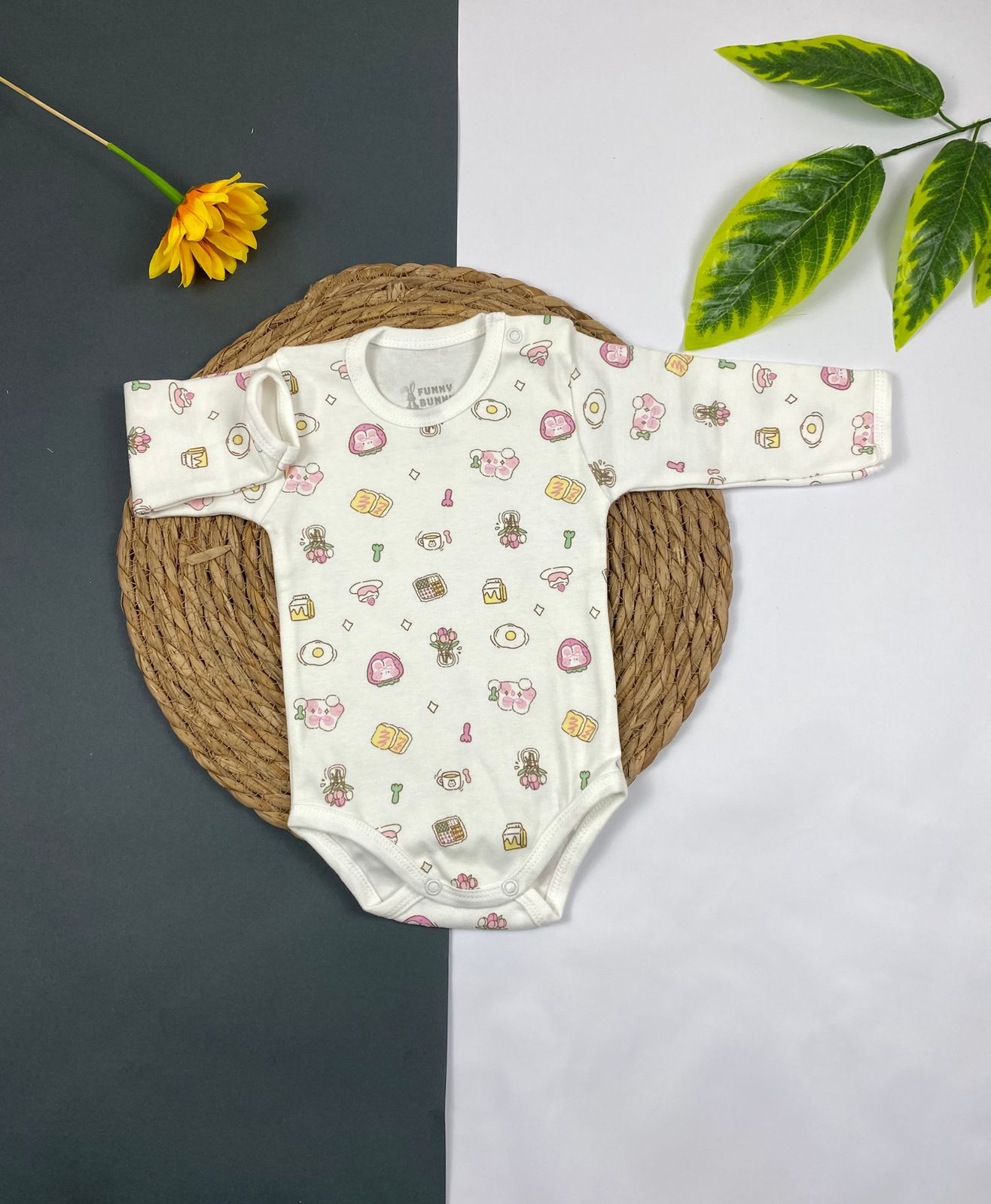 سالوبيت بكم حديثي الولاده قطن 100% اولادي وبناتي ماركة فاني باني 🤍😍