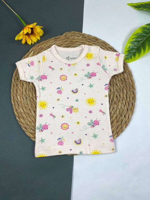 فانله نص كم الوان قطن 100% اولادي وبناتي ماركة فاني باني 🤍🤍