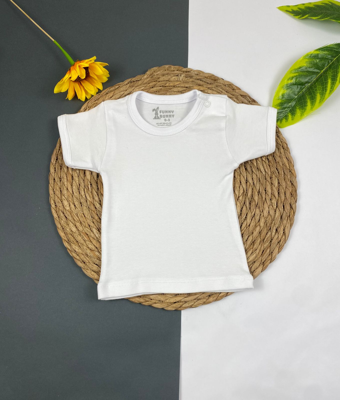 فانله نص كم ابيض قطن 100% اولادي وبناتي ماركة فاني باني 🤍🤍