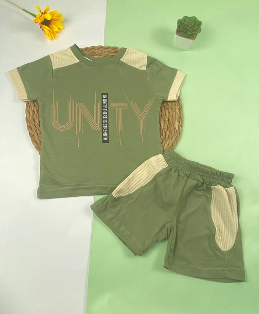 بيجامه صيفي اولادي قطن100 %  مكون من قطعتين unity🤍😍