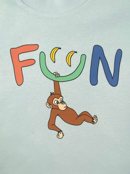 بيجامه خريفي  اولادي وبناتي مكون من قطعتين fun  💕💕