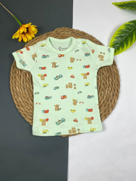 فانله نص كم الوان قطن 100% اولادي وبناتي ماركة فاني باني 😍😍