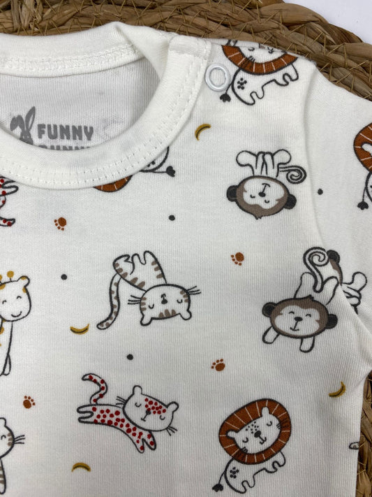 فانله نص كم مطبوع اولادي وبناتي قطن 100% ماركة فاني باني 😍🤍