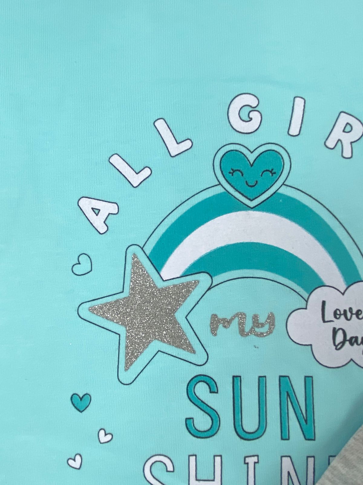 بيجامه صيفي  بناتي قطن 100% مكون من قطعتين sun shine🤍😍