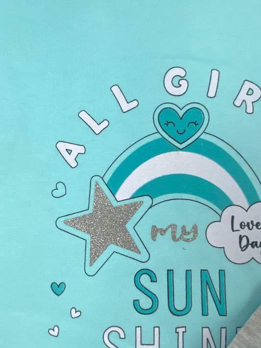 بيجامه صيفي  بناتي قطن 100% مكون من قطعتين sun shine🤍😍