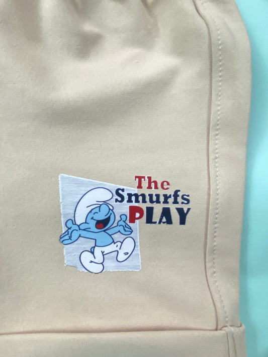 بيجامه اولادي  قطن 100% مكون من قطعتين  the smurfs🤍😍