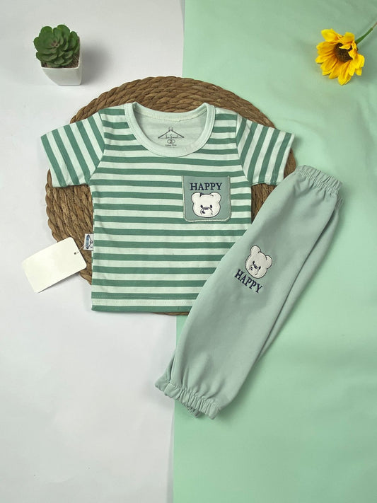 بيجامه اولادي  قطن 100% مكون من قطعتين happy🤍😍
