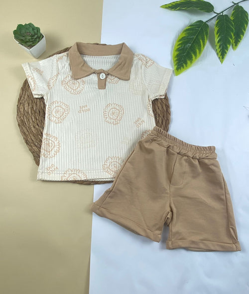 بيجامه اولادي  قطن100 %  مكون من قطعتين رسمة الاسد🤍😍
