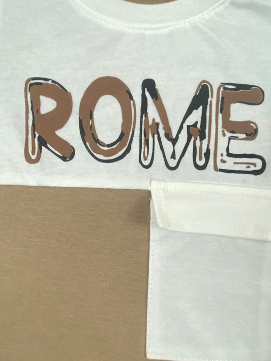 بيجامه صيفي اولادي  قطن100 %  مكون من قطعتين rome🤍😍