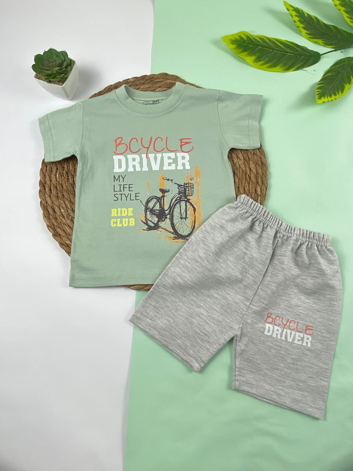 بيجامه اولادي قطن 100% مكون من قطعتين driver🤍😍